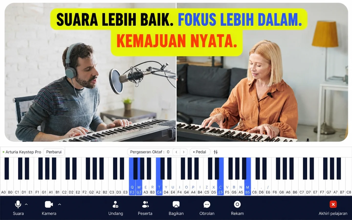 pemula berlatih lagu piano populer di keyboard