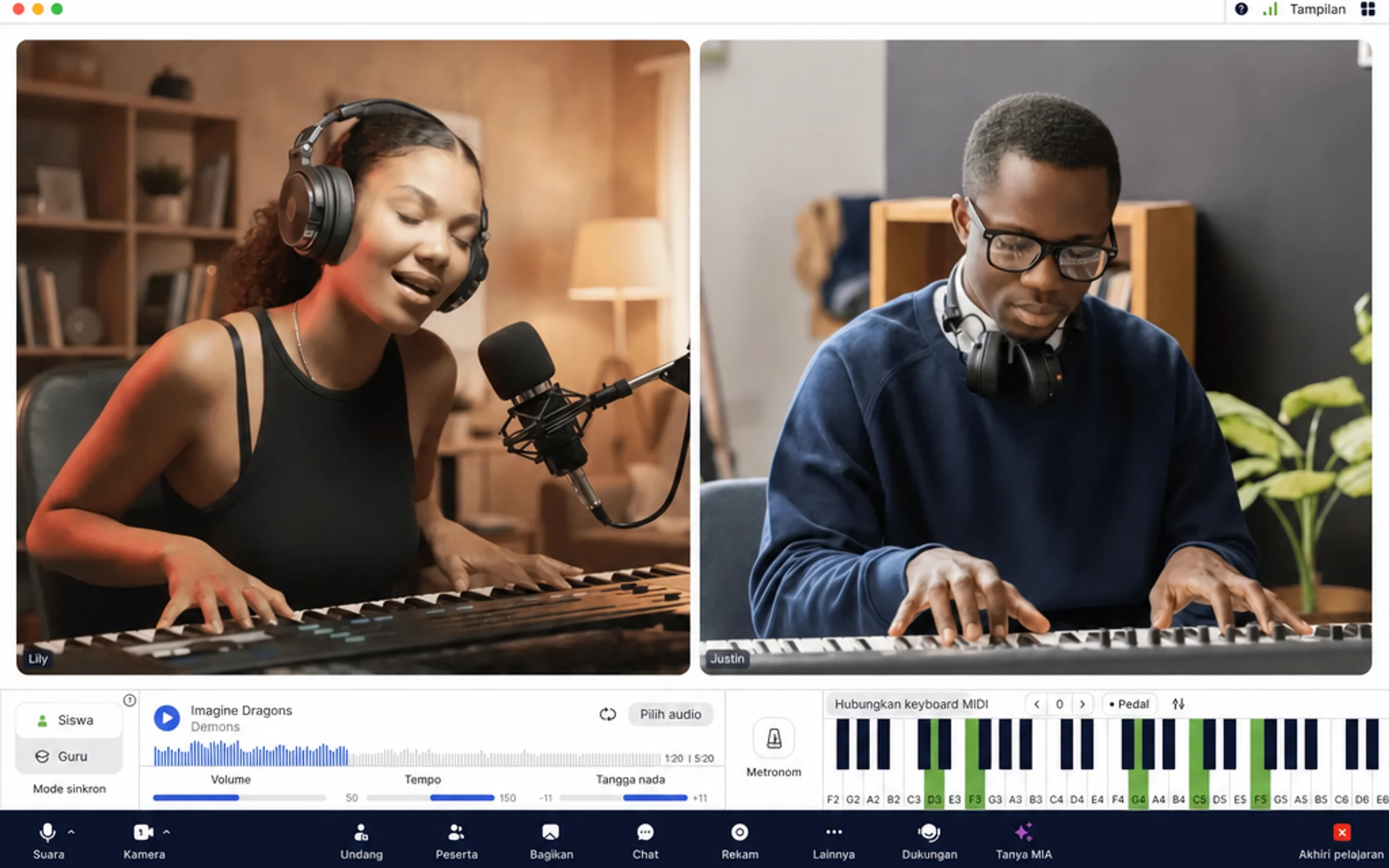Aplikasi MOOZ untuk pelajaran musik online