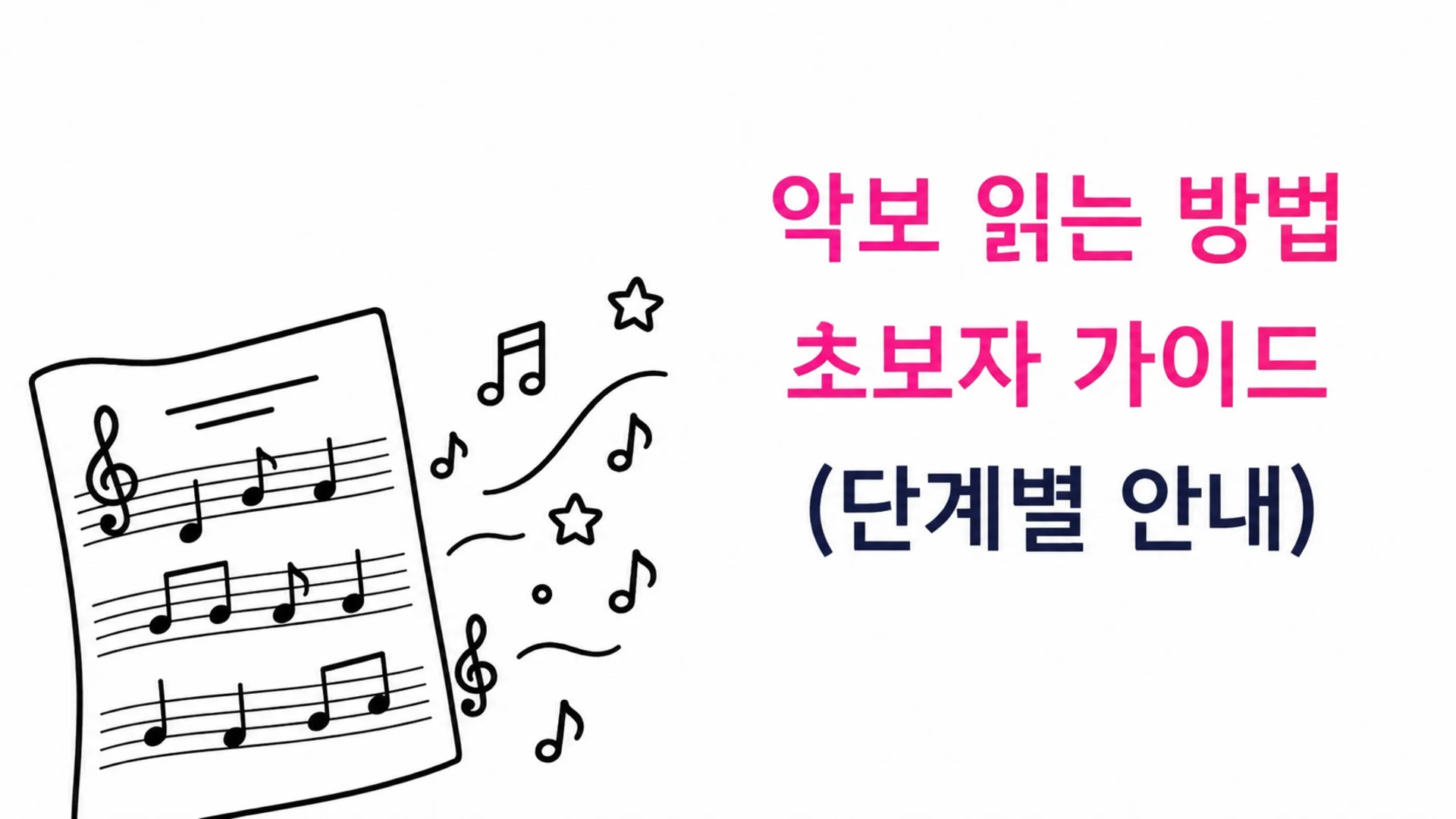 악보 읽는 법: 초보자 가이드, 단계별 — 손으로 그린 악보가 있는 MOOZ 블로그 표지