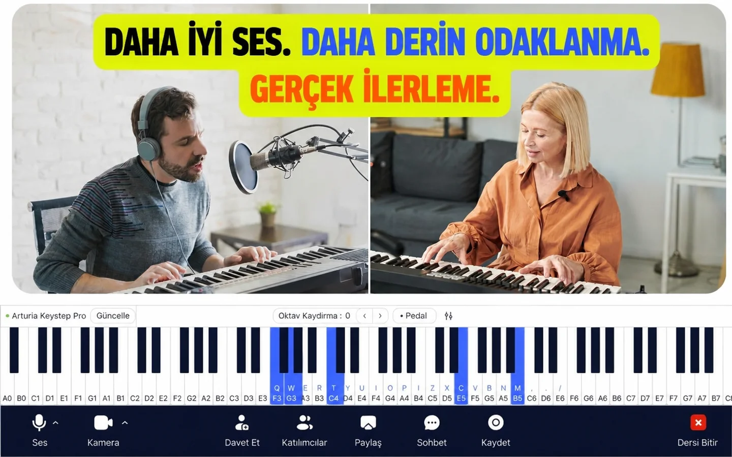popüler piyano şarkılarını klavyede çalışan yeni başlayan